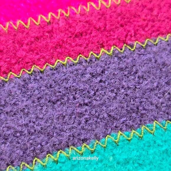 Textured Boiled Wool Colorful Scarf Hand-Crafted to Order From Belguim - Picture 13 of 14